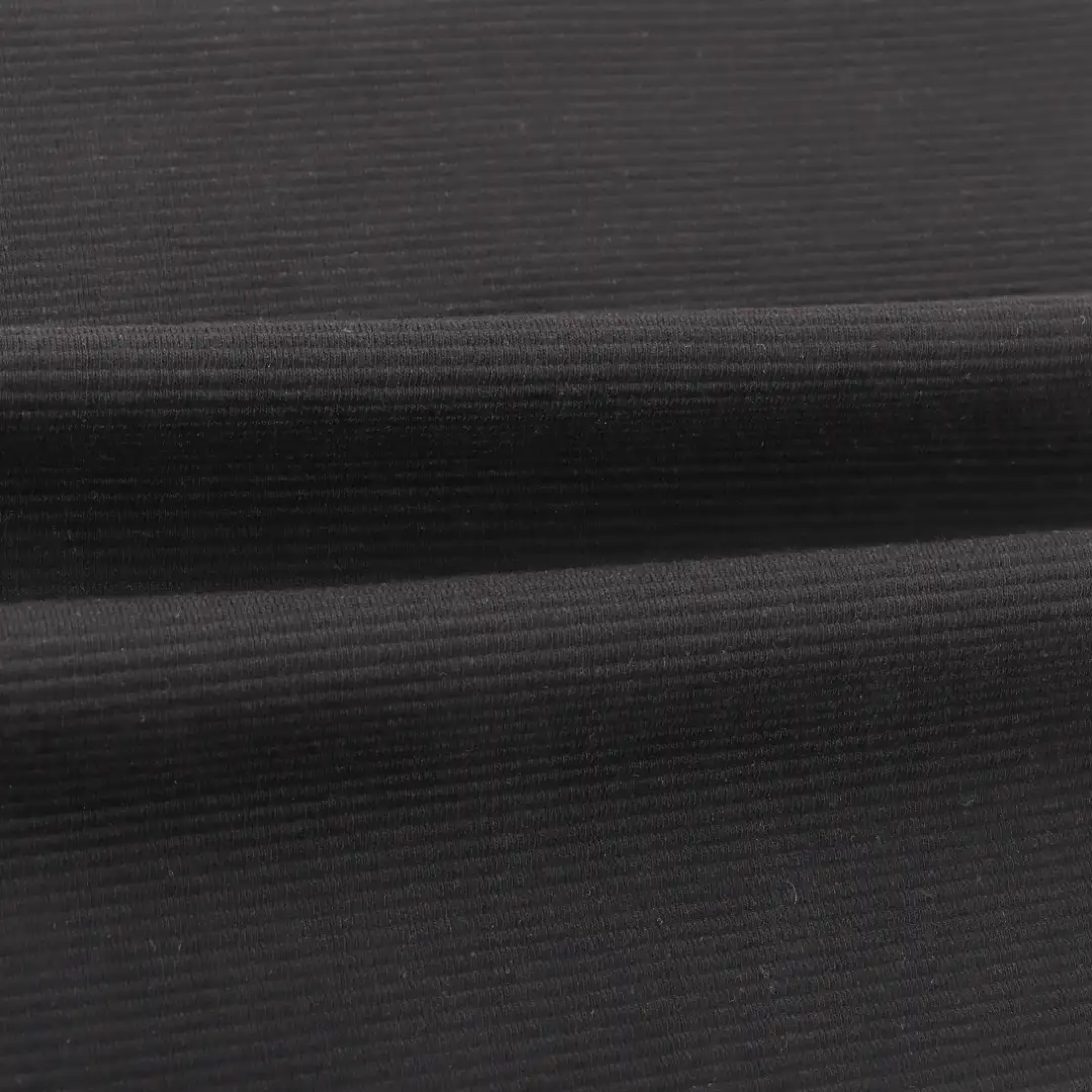 China Fabric for T-Shirt,Tank Top,Crop Top,Shorts,Loungewear Ottoman Knit Fabric Cotton Polyester Spandex Black color buy from China wholesaler bulk order at wholesale price free worldwide shipping Alibaba