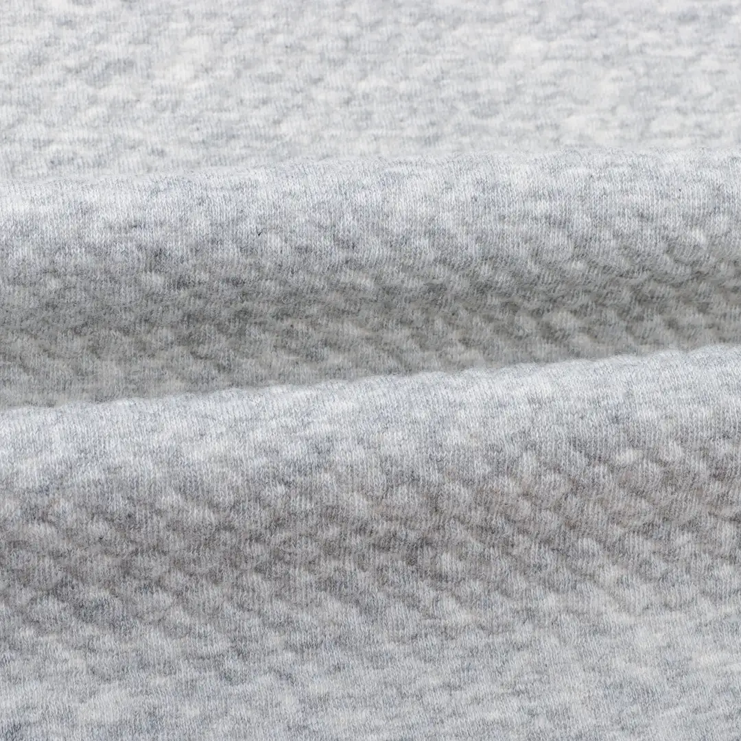 China Fabric for T-Shirt,Crop Top,Shorts,Loungewear Jacquard Knit Fabric Cotton Polyester Spandex Gray color buy from China wholesaler bulk order at wholesale price free worldwide shipping Alibaba