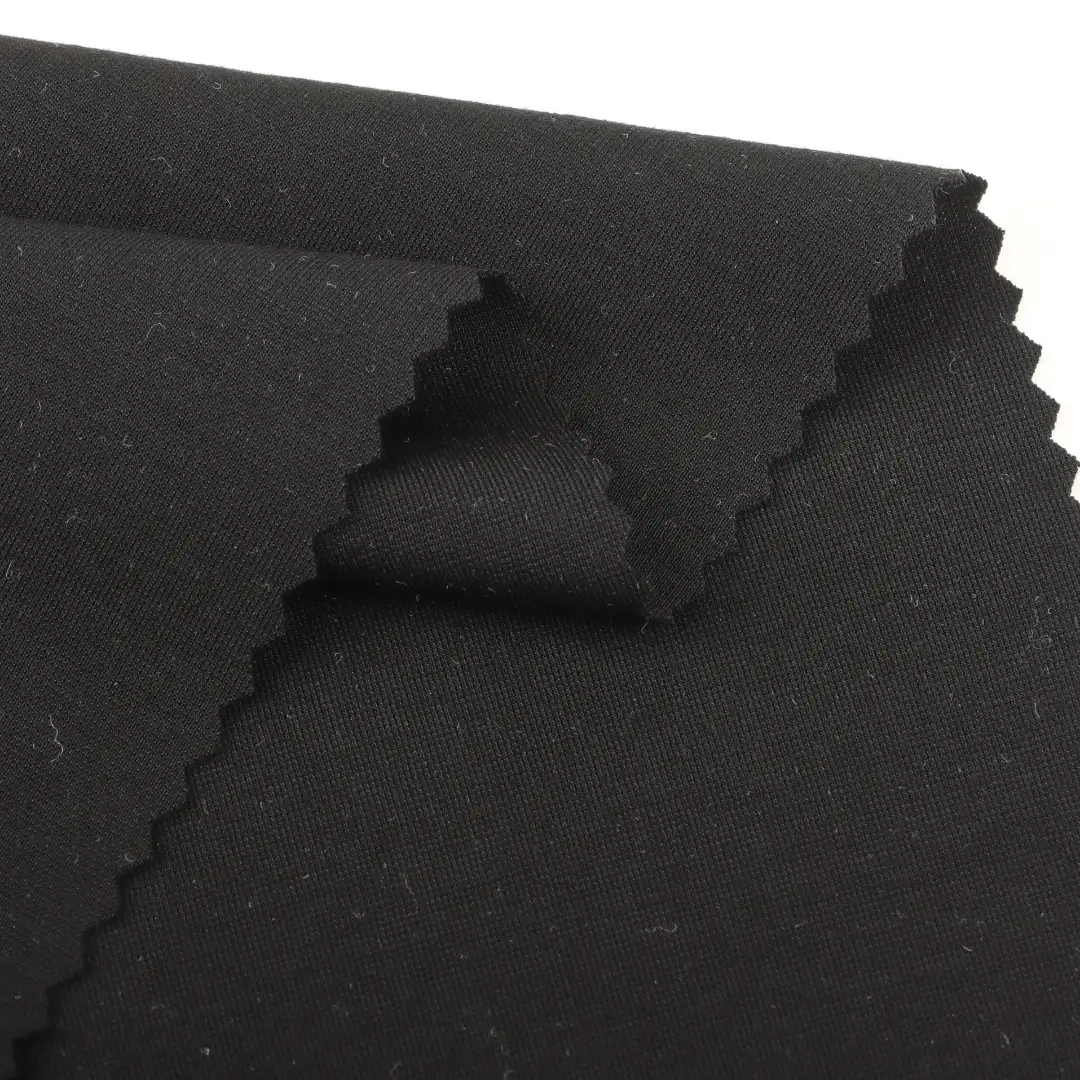 China Fabric for T-Shirt,Tank Top,Crop Top,Shorts,Loungewear Ponte Roma Knit Fabric Rayon Nylon Spandex Black color buy from China wholesaler bulk order at wholesale price free worldwide shipping Alibaba