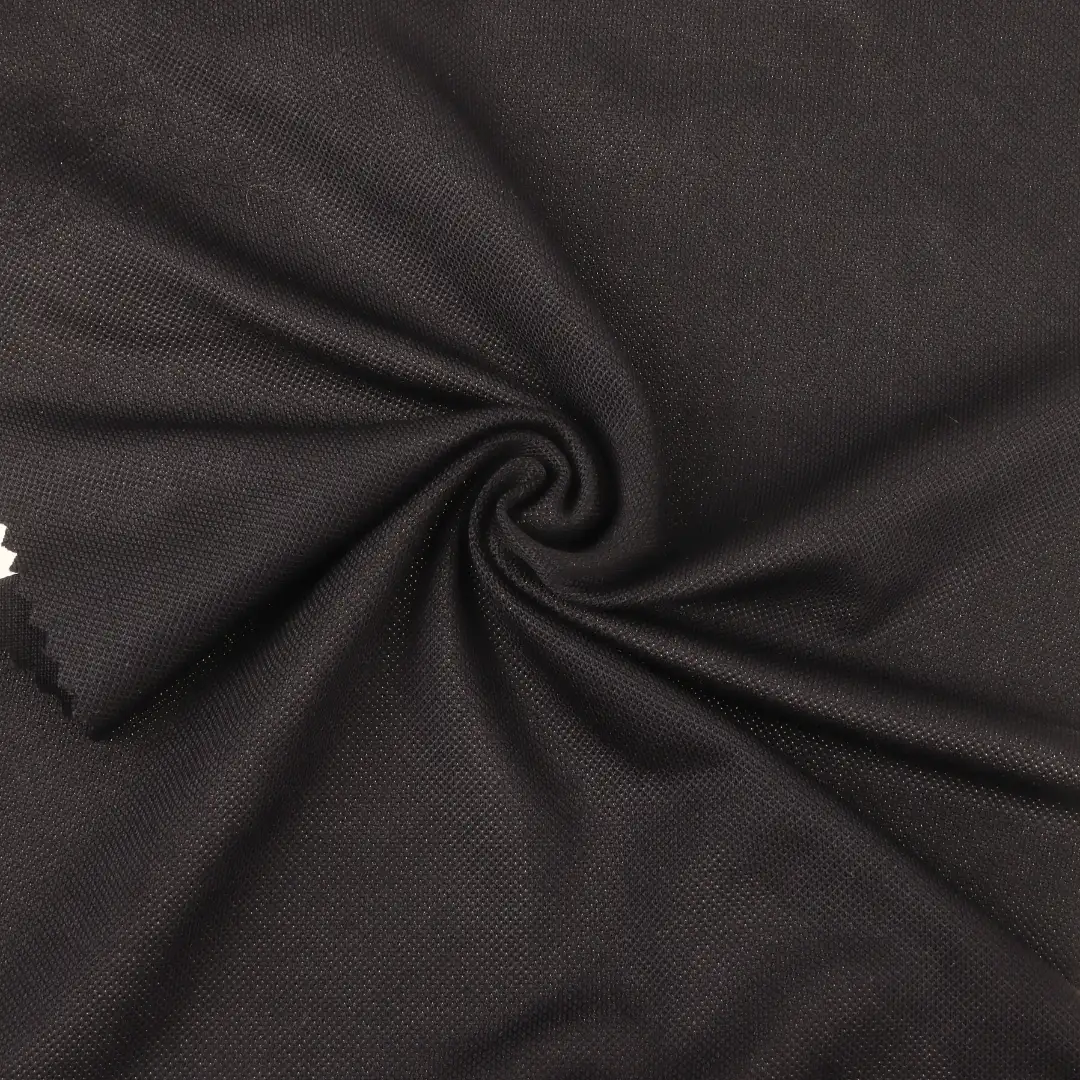 China Fabric for T-Shirt,Tank Top,Crop Top,Shorts Pique Knit Fabric Polyester Spandex Black color buy from China wholesaler bulk order at wholesale price free worldwide shipping Alibaba