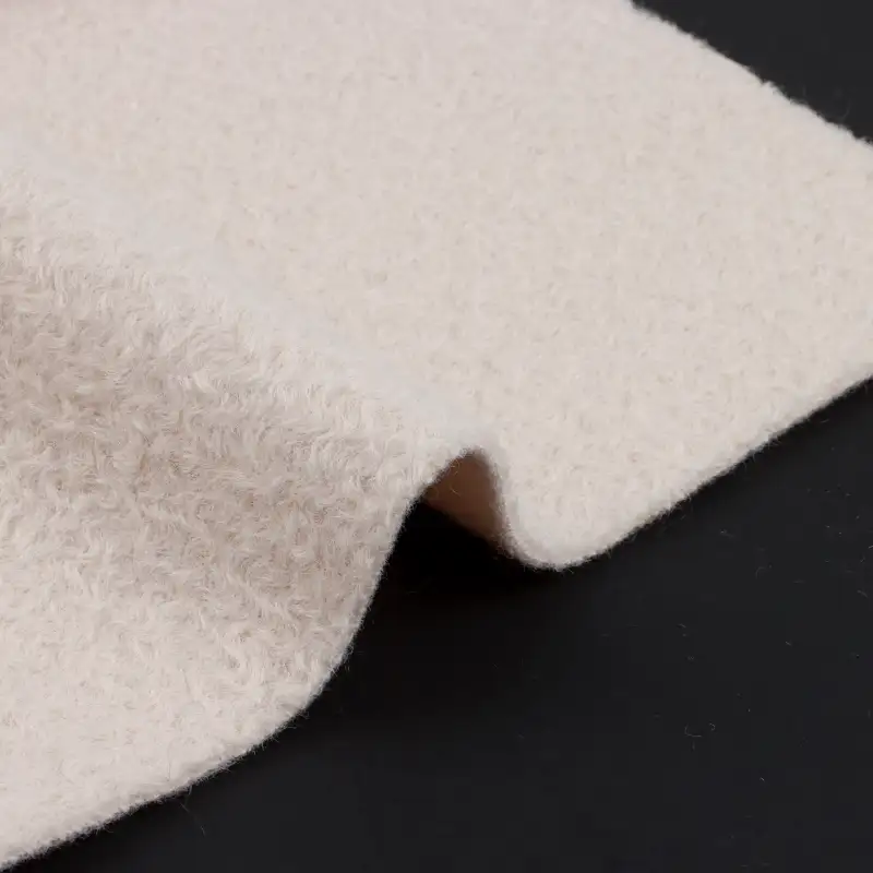 China Fabric for Blazer,Skirt,Hoodie Knit Woolen Fabric Woolen Polyester Beige color buy from China wholesaler bulk order at wholesale price free worldwide shipping Alibaba