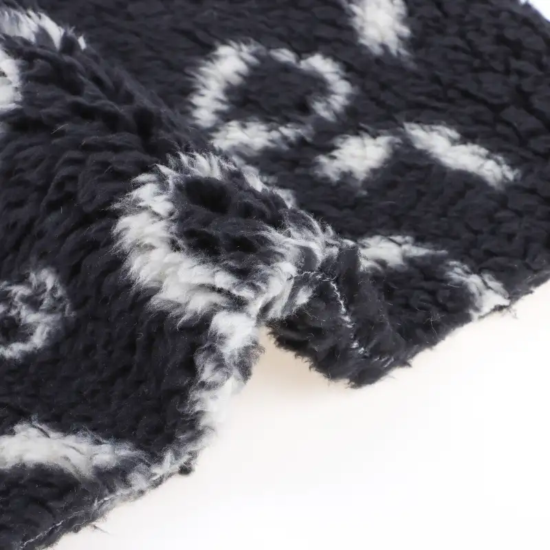 China Fabric for Hoodie,Sweatshirt Fleece Knit Fabric Polyester Black and White color buy from China wholesaler bulk order at wholesale price free worldwide shipping Alibaba
