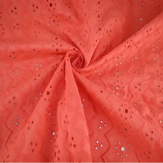 India Fabric for Skirt,Dresses (Cardigan Open)  Schiffli Synthetic Woven Fabric Cotton Red color buy from India wholesaler bulk order at wholesale price free worldwide shipping Alibaba