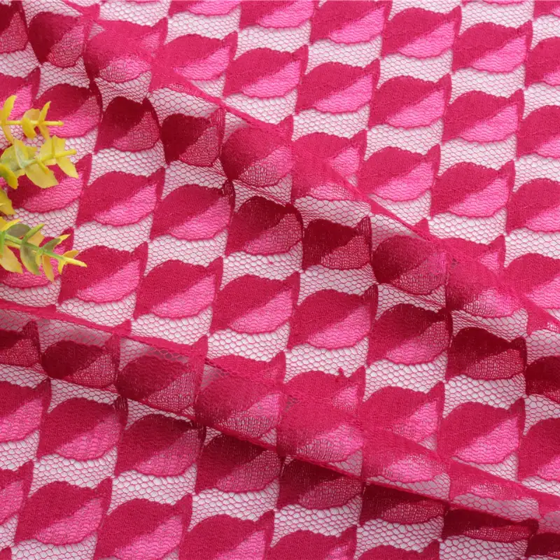 China Fabric for Blouse,Skirt,T-shirt ,Skirt  Lace Knit Fabric Cotton Nylon red color buy from China wholesaler bulk order at wholesale price free worldwide shipping Alibaba