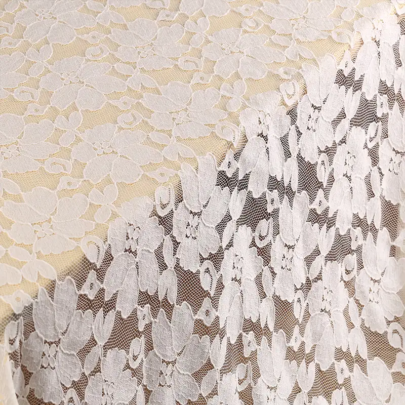 China Fabric for Shirt,T-Shirt,Blouse,Skirt  Lace Knit Fabric Cotton Nylon white color buy from China wholesaler bulk order at wholesale price free worldwide shipping Alibaba