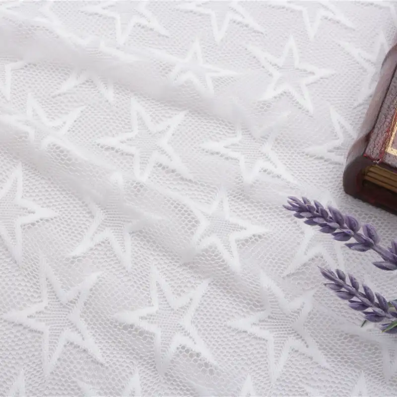 China Fabric for Blouse,Skirt,T-shirt ,Skirt  Lace Knit Fabric Nylon Spandex white color buy from China wholesaler bulk order at wholesale price free worldwide shipping Alibaba