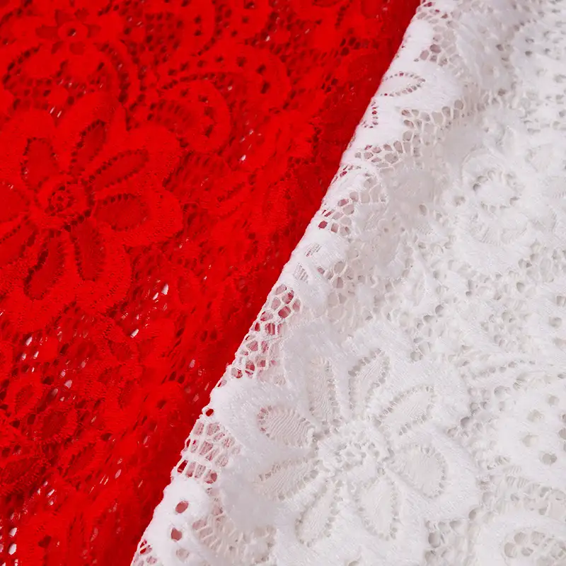 China Fabric for Shirt,Blouse,Skirt,Skirt  Lace Knit Fabric Nylon Spandex white color buy from China wholesaler bulk order at wholesale price free worldwide shipping Alibaba
