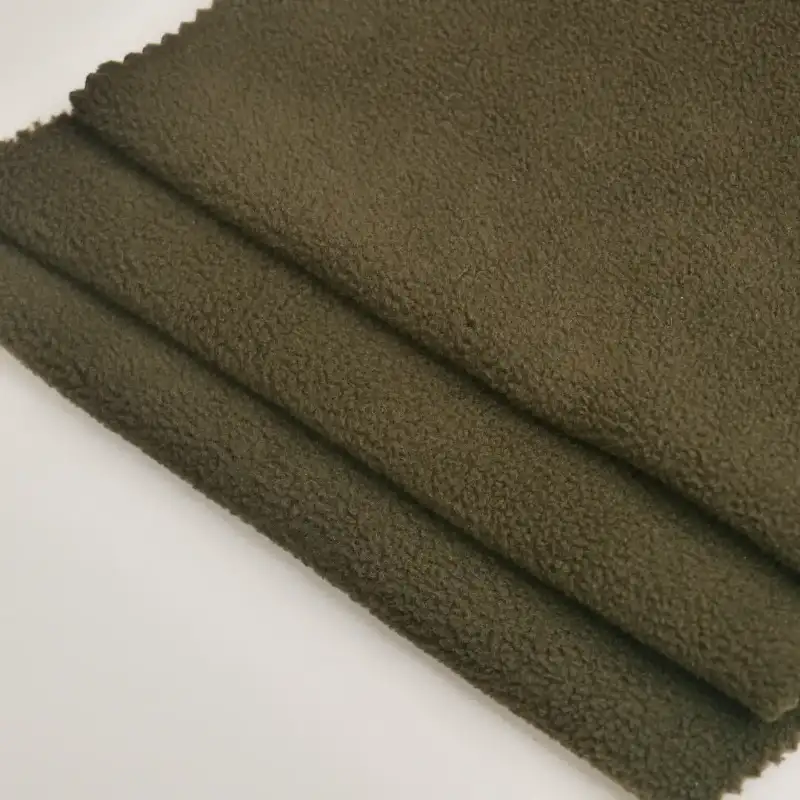 China Fabric for Jackets Polar Fleece Knit Fabric Polyester army green color buy from China wholesaler bulk order at wholesale price free worldwide shipping Alibaba