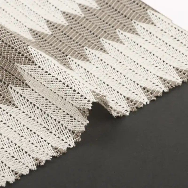 China Fabric for Ladies Vest ,Dresses (Cardigan Open)  Lace Knit Fabric Cotton Polyester Milky white and coffee color buy from China wholesaler bulk order at wholesale price free worldwide shipping Alibaba