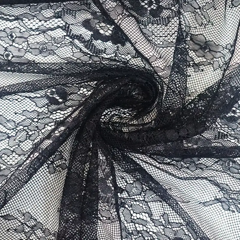 China Fabric for Blouse,Skirt,Skirt  Lace Knit Fabric Nylon black color buy from China wholesaler bulk order at wholesale price free worldwide shipping Alibaba