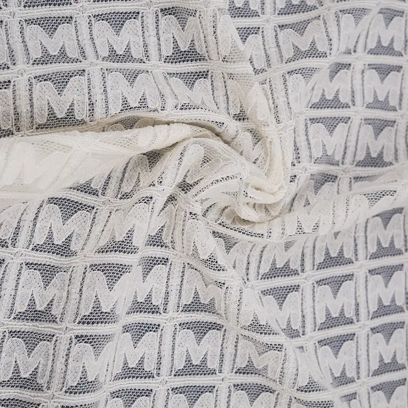 China Fabric for Blouse,Shirt Long Sleeve Button ,Dresses (Cardigan Button) ,Skirt  Lace Knit Fabric Nylon Spandex white color buy from China wholesaler bulk order at wholesale price free worldwide shipping Alibaba