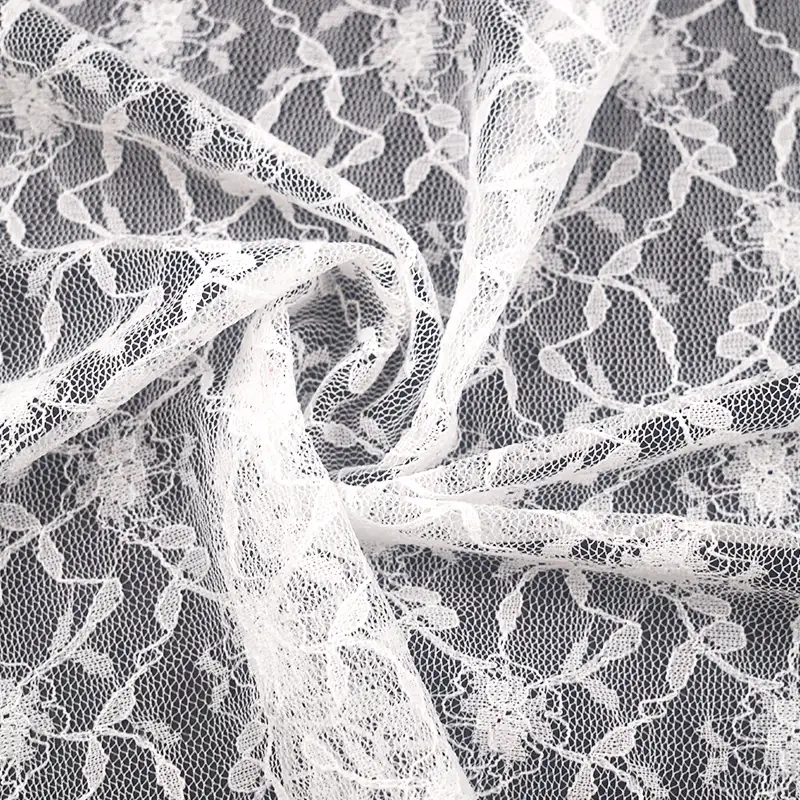 China Fabric for Blouse,Skirt,Shirt Long Sleeve Button ,Dresses (Cardigan Button) ,Skirt  Lace Knit Fabric Nylon Spandex white color buy from China wholesaler bulk order at wholesale price free worldwide shipping Alibaba