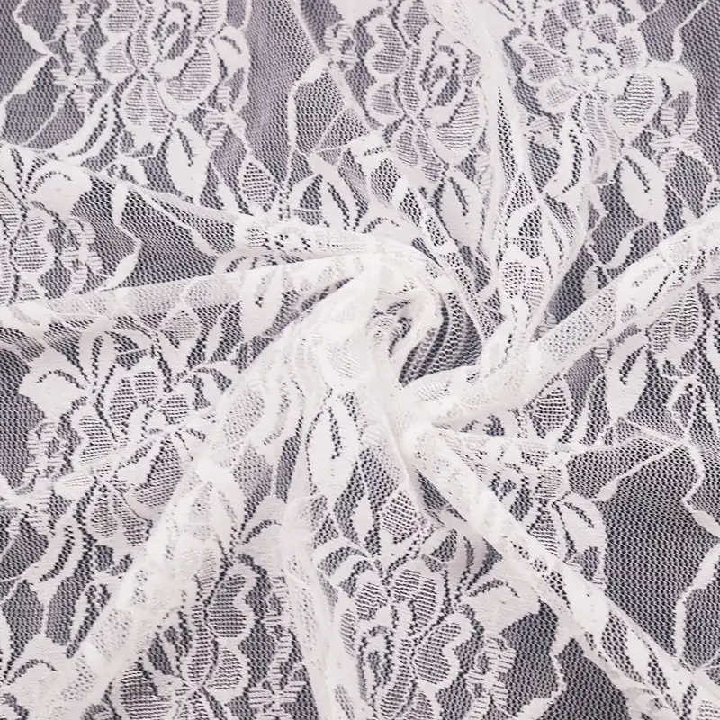 China Fabric for Blouse,Skirt,Shirt Long Sleeve Button ,Dresses (Cardigan Button) ,Skirt  Lace Knit Fabric Nylon Spandex white color buy from China wholesaler bulk order at wholesale price free worldwide shipping Alibaba