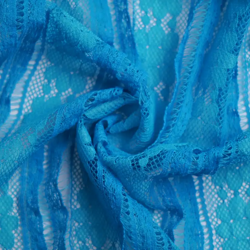 China Fabric for Blouse,Skirt,Skirt  Lace Knit Fabric Cotton Nylon Spandex blue color buy from China wholesaler bulk order at wholesale price free worldwide shipping Alibaba