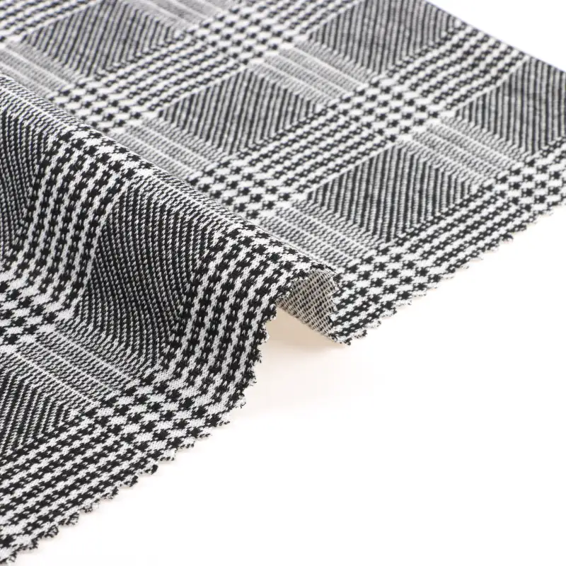 China Fabric for T-Shirt,Tank Top,Jogger,Loungewear Weft Jacquard Knit Fabric Polyester Recycled Cotton Spandex Gray color buy from China wholesaler bulk order at wholesale price free worldwide shipping Alibaba