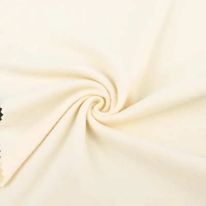 China Fabric for Loungewear,Tracksuits Double-side fleece Knit Fabric Polyester Spandex cream-coloured color buy from China wholesaler bulk order at wholesale price free worldwide shipping Alibaba