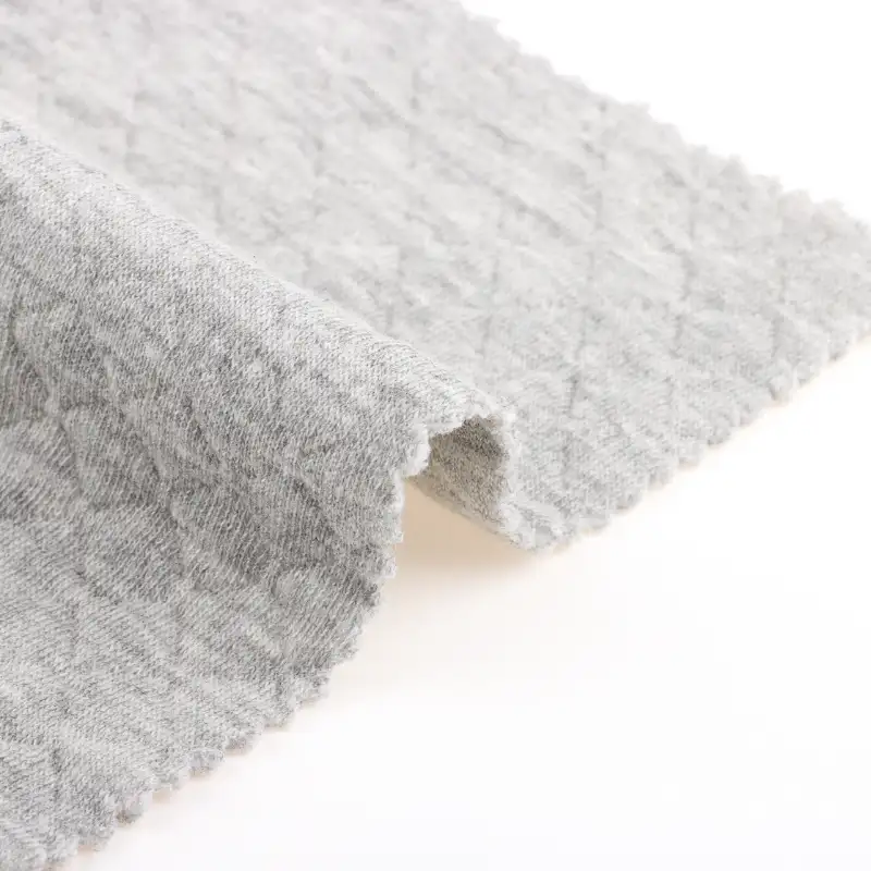 China Fabric for Jogger,Loungewear,Tracksuits Weft Jacquard Knit Fabric Cotton Polyester Gray color buy from China wholesaler bulk order at wholesale price free worldwide shipping Alibaba