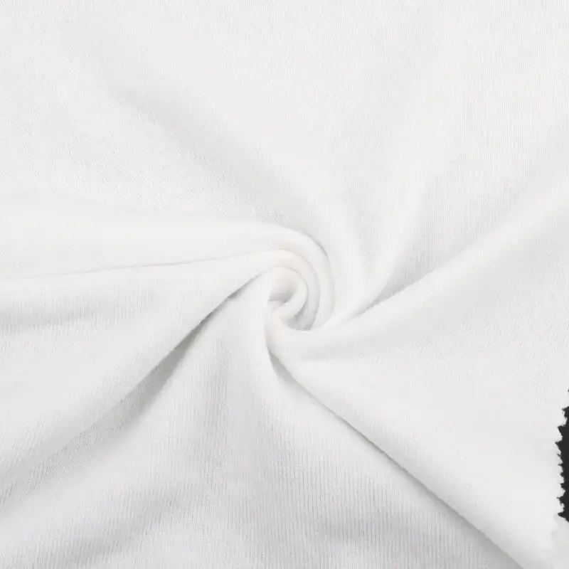 China Fabric for T-Shirt,Polo Shirt,Tank Top,Crop Top,Jogger,Tracksuits Single Jersey Knit Fabric Cotton Polyester white color buy from China wholesaler bulk order at wholesale price free worldwide shipping Alibaba