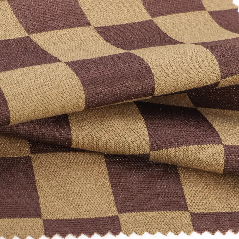 China Fabric for Shirt,Pants,Jackets Jacquard Knit Fabric Polyester Rayon Spandex check color buy from China wholesaler bulk order at wholesale price free worldwide shipping Alibaba