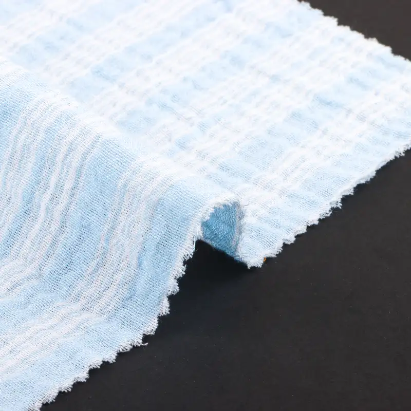 China Fabric for Tank Top,Blouse,Crop Top,Skirt Cotton YD Double Layer Crepe Gauze Natural Woven Fabric Cotton stripe color buy from China wholesaler bulk order at wholesale price free worldwide shipping Alibaba