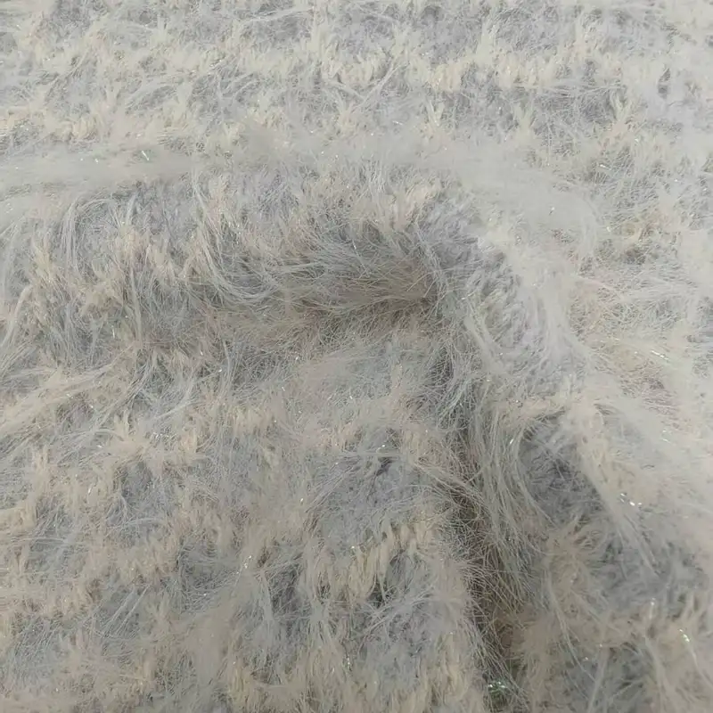 China Yarn for Crop Top,Hoodie,Open Cardigan (Sweater),Round Neck Pullover (Sweater) Cat Feather Yarn Fancy Yarn Polyester Nylon light gray color buy from China wholesaler bulk order at wholesale price free worldwide shipping Alibaba