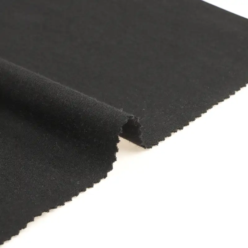 China Fabric for Hoodie,Loungewear,Sweatshirt Interlock Knit Fabric Wool Polyester BLACK color buy from China wholesaler bulk order at wholesale price free worldwide shipping Alibaba