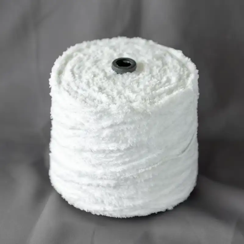 China Yarn for Crop Top,Pajamas,Ladies Vest (Sweater),Open Cardigan (Sweater),Round Neck Pullover (Sweater),Knitted Trousers (Sweater),Skirt (Sweater),Loungewear Teddy Yarn Fancy Yarn Polyester white color buy from China wholesaler bulk order at wholesale price free worldwide shipping Alibaba