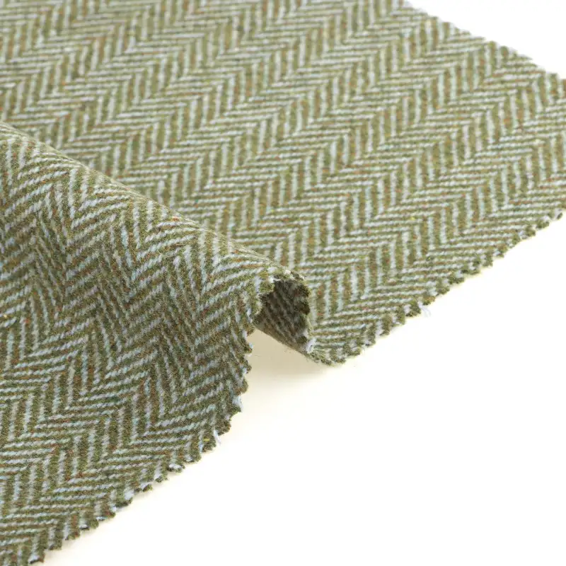 China Fabric for Blazer,Overcoat,Skirt ,Waist coat Woolen Herringbone Woolen Wool Other green color buy from China wholesaler bulk order at wholesale price free worldwide shipping Alibaba