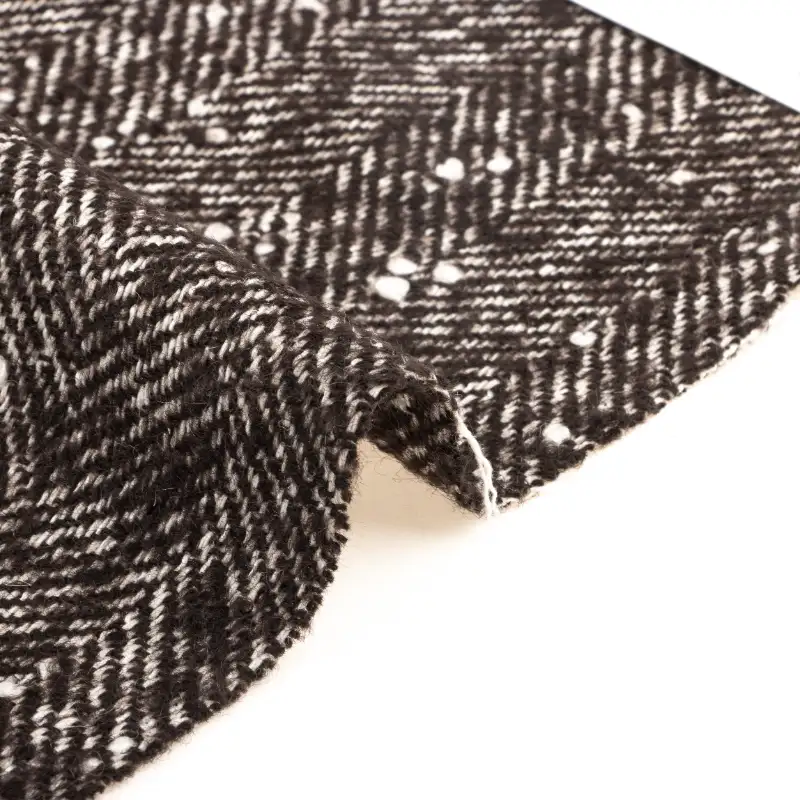 China Fabric for Jackets,Blazer,Overcoat,Skirt  Woolen Herringbone Woolen Polyester Wool brown-white color buy from China wholesaler bulk order at wholesale price free worldwide shipping Alibaba