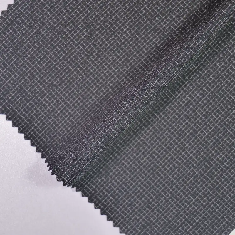 China Fabric for Jackets Polyester Jacquard Synthetic Woven Fabric Polyester Spandex black color buy from China wholesaler bulk order at wholesale price free worldwide shipping Alibaba