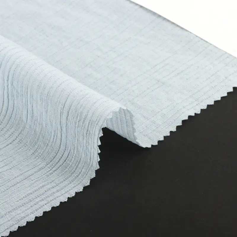 China Fabric for Shirt,Blouse,Crop Top Crepe Woven Blended Fabric Rayon Nylon light blue color buy from China wholesaler bulk order at wholesale price free worldwide shipping Alibaba