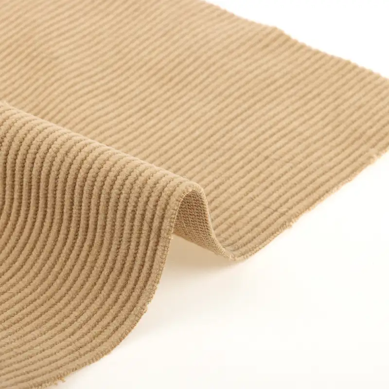 China Fabric for Pants,Jackets,Blazer knitted Corduroy Knit Fabric Polyester Khaki color buy from China wholesaler bulk order at wholesale price free worldwide shipping Alibaba