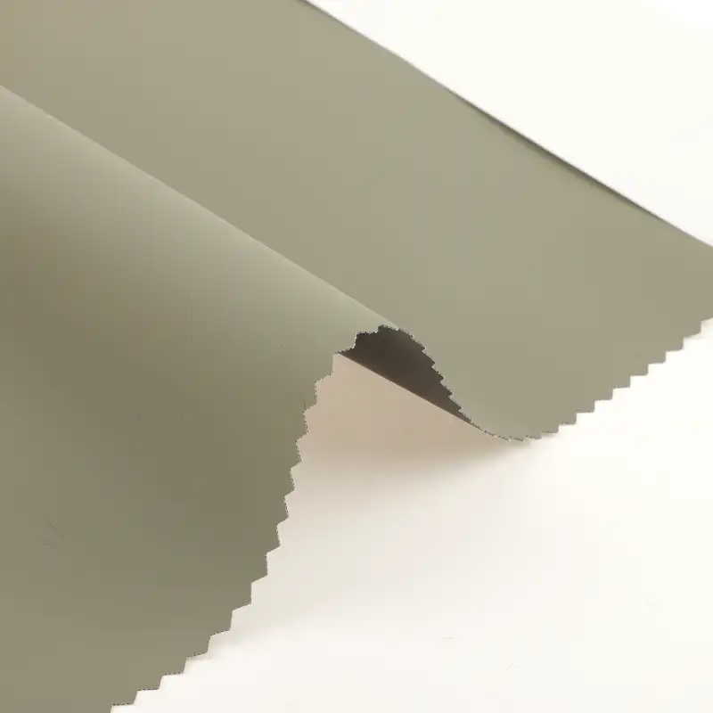 China Fabric for Jackets,Trench Coat,Rain Coat,Chino PU Woven Blended Fabric Polyurethane (PU) green color buy from China wholesaler bulk order at wholesale price free worldwide shipping Alibaba