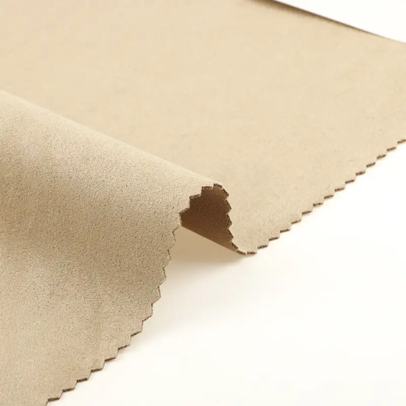 China Fabric for Jackets,Trench Coat,Overcoat Suede Knit Fabric Polyester Brown color buy from China wholesaler bulk order at wholesale price free worldwide shipping Alibaba