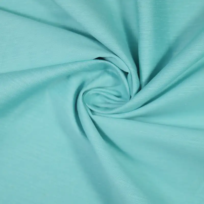 China Fabric for Shirt,Pants,Trench Coat,Tank Wrap Midi Dress Cotton/Rayon Plain Woven Blended Fabric Tencel Flax Nylon Cotton blue green color buy from China wholesaler bulk order at wholesale price free worldwide shipping Alibaba