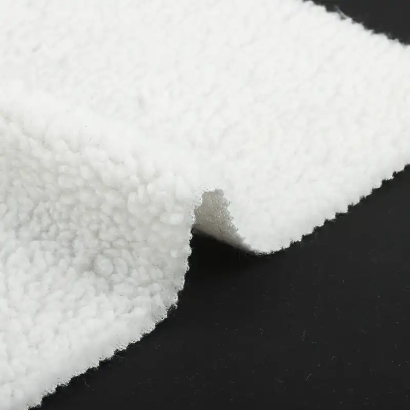 China Fabric for Jackets,Overcoat,Hoodie  (Sweater) Sherpa Knit Fabric Polyester white color buy from China wholesaler bulk order at wholesale price free worldwide shipping Alibaba