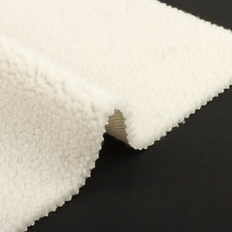 China Fabric for Hoodie,Trench Coat,Overcoat Sherpa Knit Fabric Polyester cream color buy from China wholesaler bulk order at wholesale price free worldwide shipping Alibaba