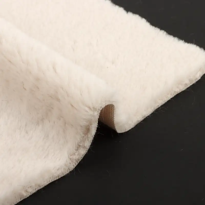 China Fabric for Jackets,Hoodie,Overcoat Fake Fur Knit Fabric Polyester Beige color buy from China wholesaler bulk order at wholesale price free worldwide shipping Alibaba