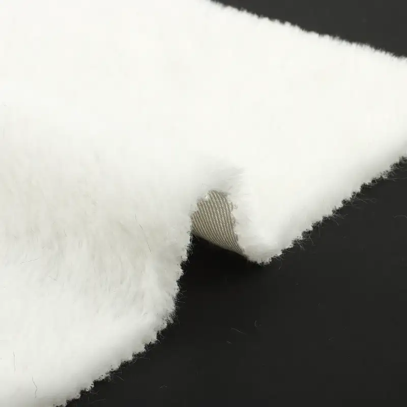 China Fabric for Jackets,Hoodie,Overcoat Fake Fur Knit Fabric Polyester white color buy from China wholesaler bulk order at wholesale price free worldwide shipping Alibaba