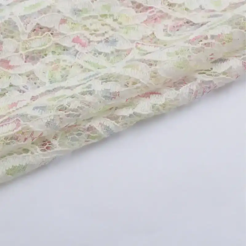 China Fabric for Blouse,Crop Top,Lingerie Lace Knit Fabric Cotton Nylon Flower White color buy from China wholesaler bulk order at wholesale price free worldwide shipping Alibaba