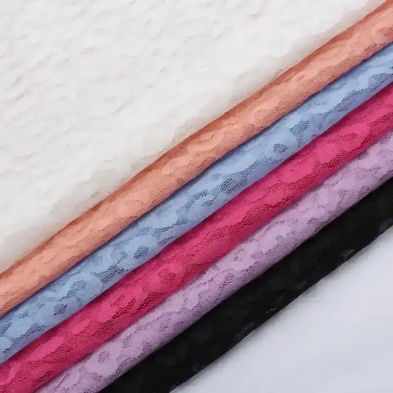 China Fabric for T-Shirt,Lingerie Lace Knit Fabric Nylon Spandex Black color buy from China wholesaler bulk order at wholesale price free worldwide shipping Alibaba