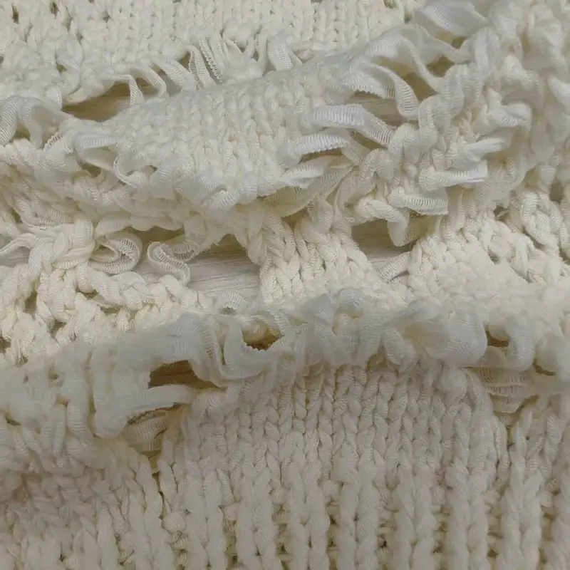 China Yarn for Open Cardigan (Sweater),Half-Zipper Cardigan (Sweater),Shirt Half Sleeve Zipper (Sweater),Knitted Jacket (Sweater) Tubular Tape Yarn Fancy Yarn Cotton Nylon off-white color buy from China wholesaler bulk order at wholesale price free worldwide shipping Alibaba