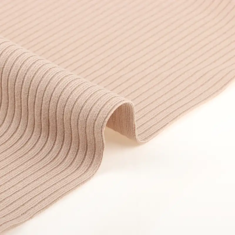 China Fabric for T-Shirt,Men’s Vest (Sweater),Knitted Jacket (Sweater),Hoodie  (Sweater),Dresses (Cardigan Open) (Sweater) Rib Knit Fabric Polyester Spandex Khaki color buy from China wholesaler bulk order at wholesale price free worldwide shipping Alibaba