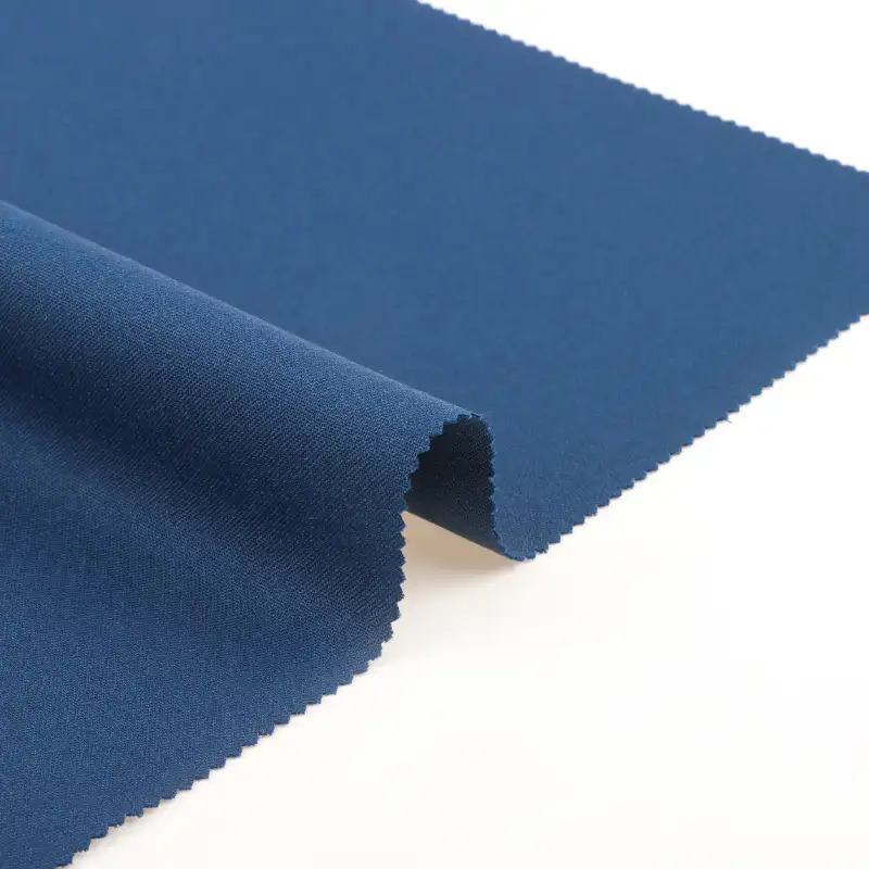 China Fabric for Pants,Suit Trouser,Blazer,Shorts,Trench Coat,V-Neck Button Down Vest (Sweater) Twill Woven Blended Fabric Polyester Rayon Spandex Blue color buy from China wholesaler bulk order at wholesale price free worldwide shipping Alibaba