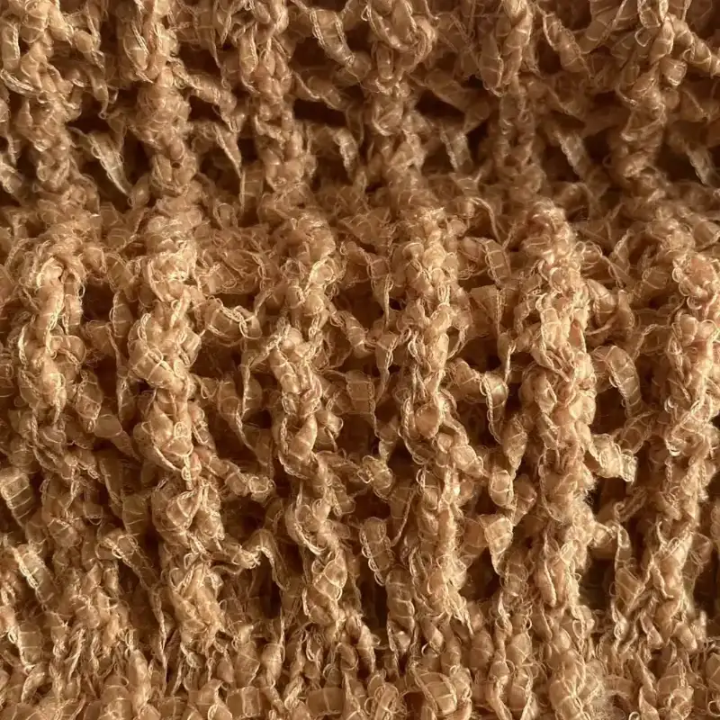 China Yarn for Open Cardigan (Sweater) Tubular Tape Yarn Fancy Yarn Polyester BROWN color buy from China wholesaler bulk order at wholesale price free worldwide shipping Alibaba