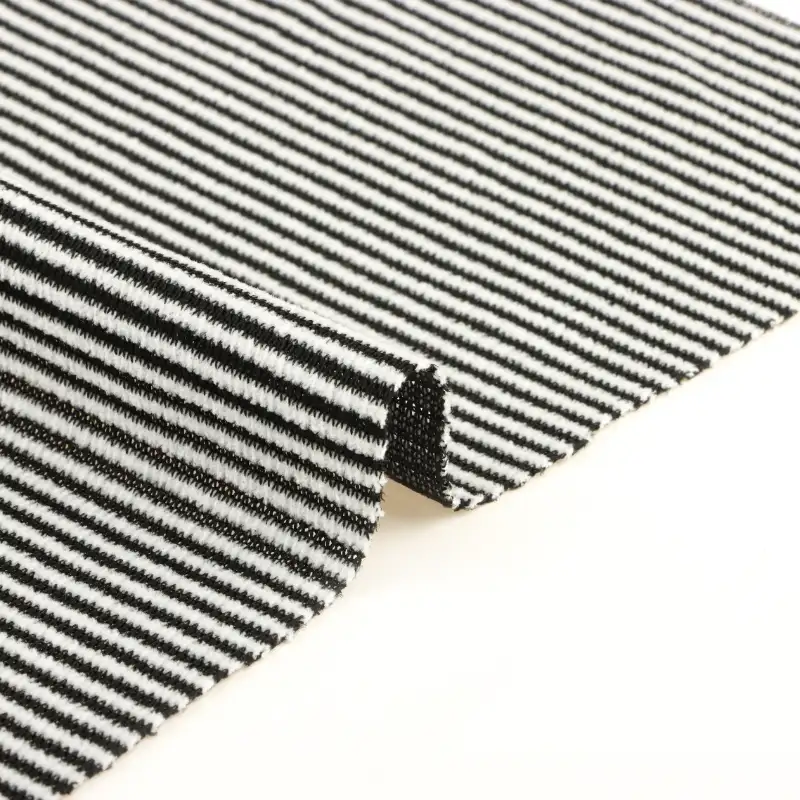 China Fabric for T-Shirt,Half-Zipper Cardigan (Sweater),Shirt Half Sleeve Zipper (Sweater),Crop Top Pullover (Sweater),Dresses (Pullover) (Sweater) Jacquard Knit Fabric Polyester Stripe color buy from China wholesaler bulk order at wholesale price free worldwide shipping Alibaba