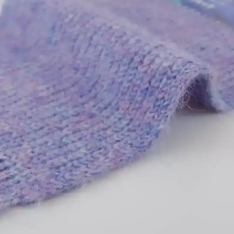 China Yarn for Half-Zipper Cardigan (Sweater),Knitted Jacket (Sweater),Round Neck Pullover (Sweater),Dresses (Cardigan Open) (Sweater) Mossy Yarn Fancy Yarn Recycled Polyester Acrylic Polyamide Wool Elastane Violet color buy from China wholesaler bulk order at wholesale price free worldwide shipping Alibaba