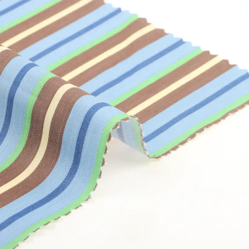 China Fabric for Shirt,Blouse,Skirt,Shorts,Kids Multi-tier Skirt Cotton Stripe Natural Woven Fabric Cotton Stripe color buy from China wholesaler bulk order at wholesale price free worldwide shipping Alibaba