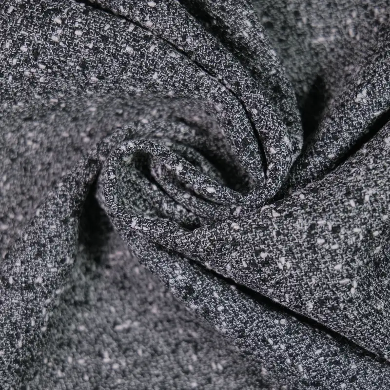 China Fabric for Jackets,Blazer,Overcoat Chanel-Style Fabric Woolen Polyester Rayon grey black color buy from China wholesaler bulk order at wholesale price free worldwide shipping Alibaba