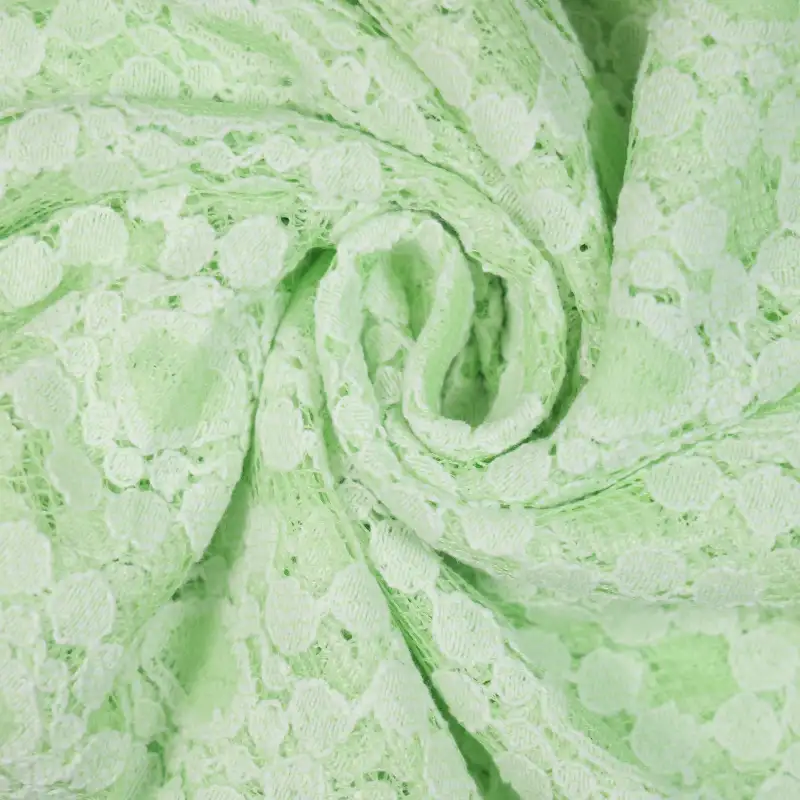 China Fabric for Backless Beach Dress,Kids Lace Trim Dress,Ladies Pleated Lace Shorts Lace Knit Fabric Cotton Nylon green color buy from China wholesaler bulk order at wholesale price free worldwide shipping Alibaba